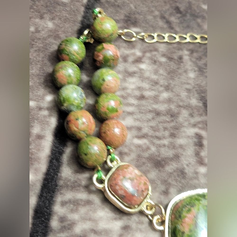 Unakite Two Row Beaded Bracelet - Picture 6 of 12